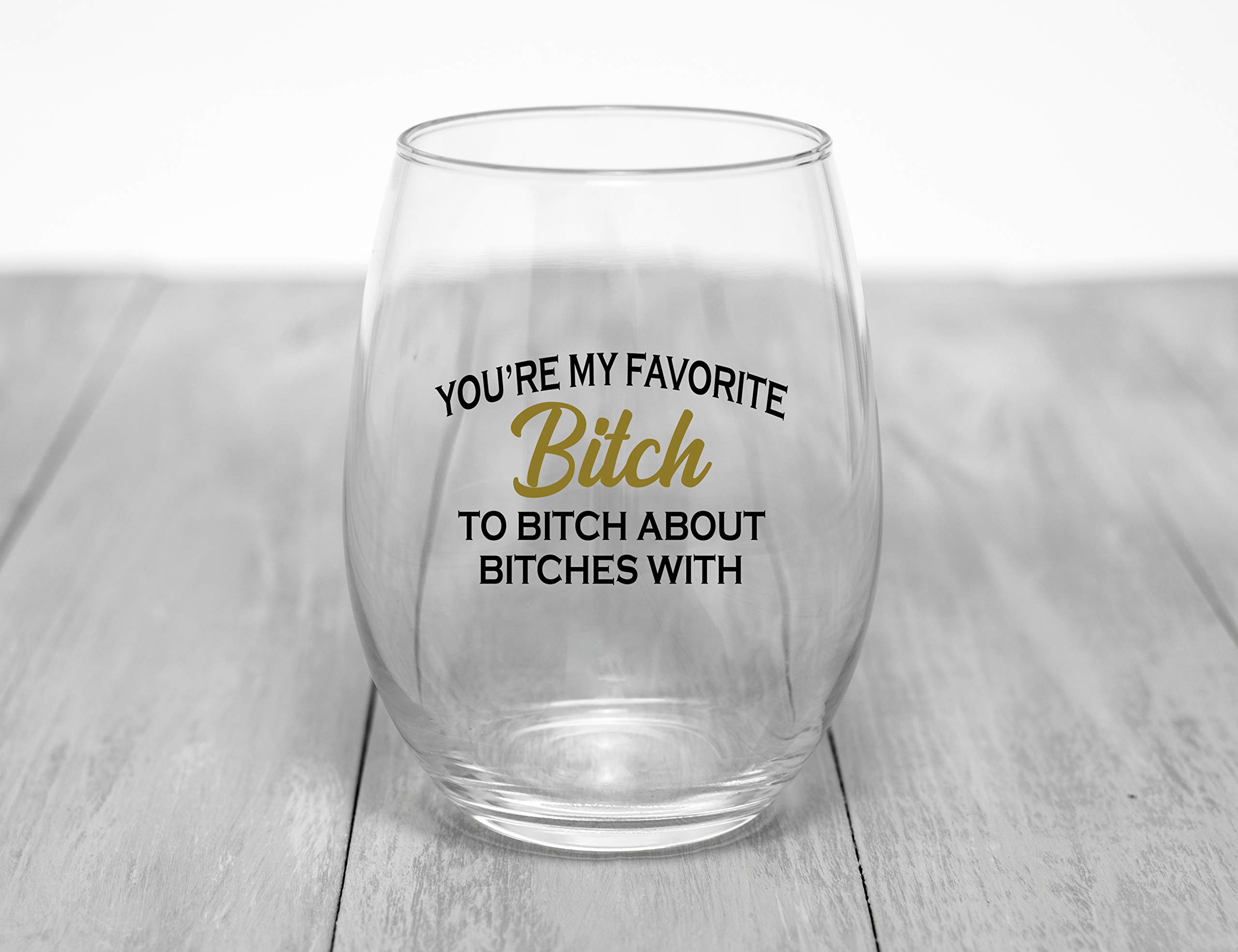 Friend Gifts For Women, Funny BFF Birthday or Christmas Gift For Best Friend Women or Men 15 oz Dishwasher Safe Stemless Wine Glass for Wine Lovers, Unique Friendship Gift