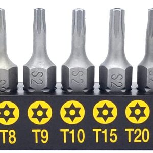 VETCO 7-Piece Security Torx Bit Set T-7, T-8, T-9, T-10, T15, T20, T25