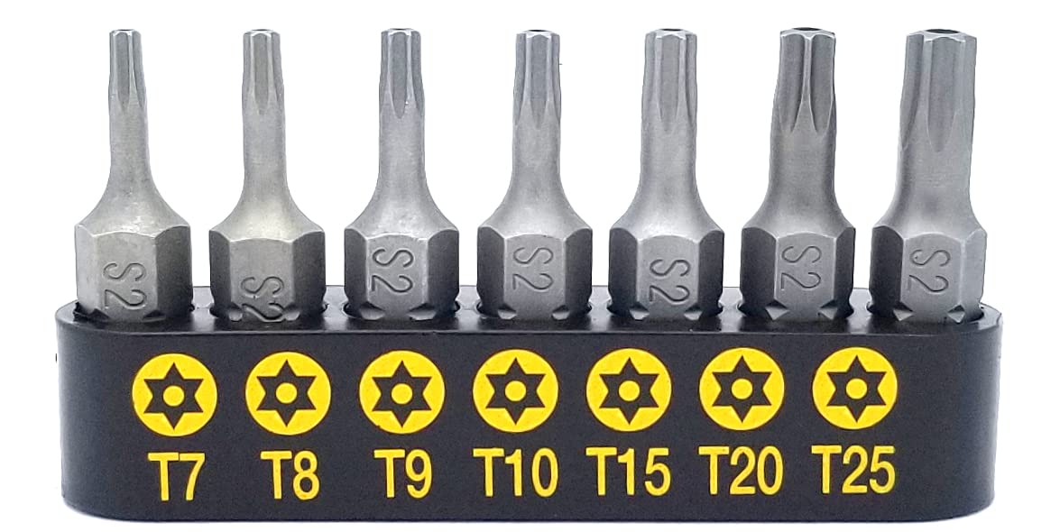 VETCO 7-Piece Security Torx Bit Set T-7, T-8, T-9, T-10, T15, T20, T25