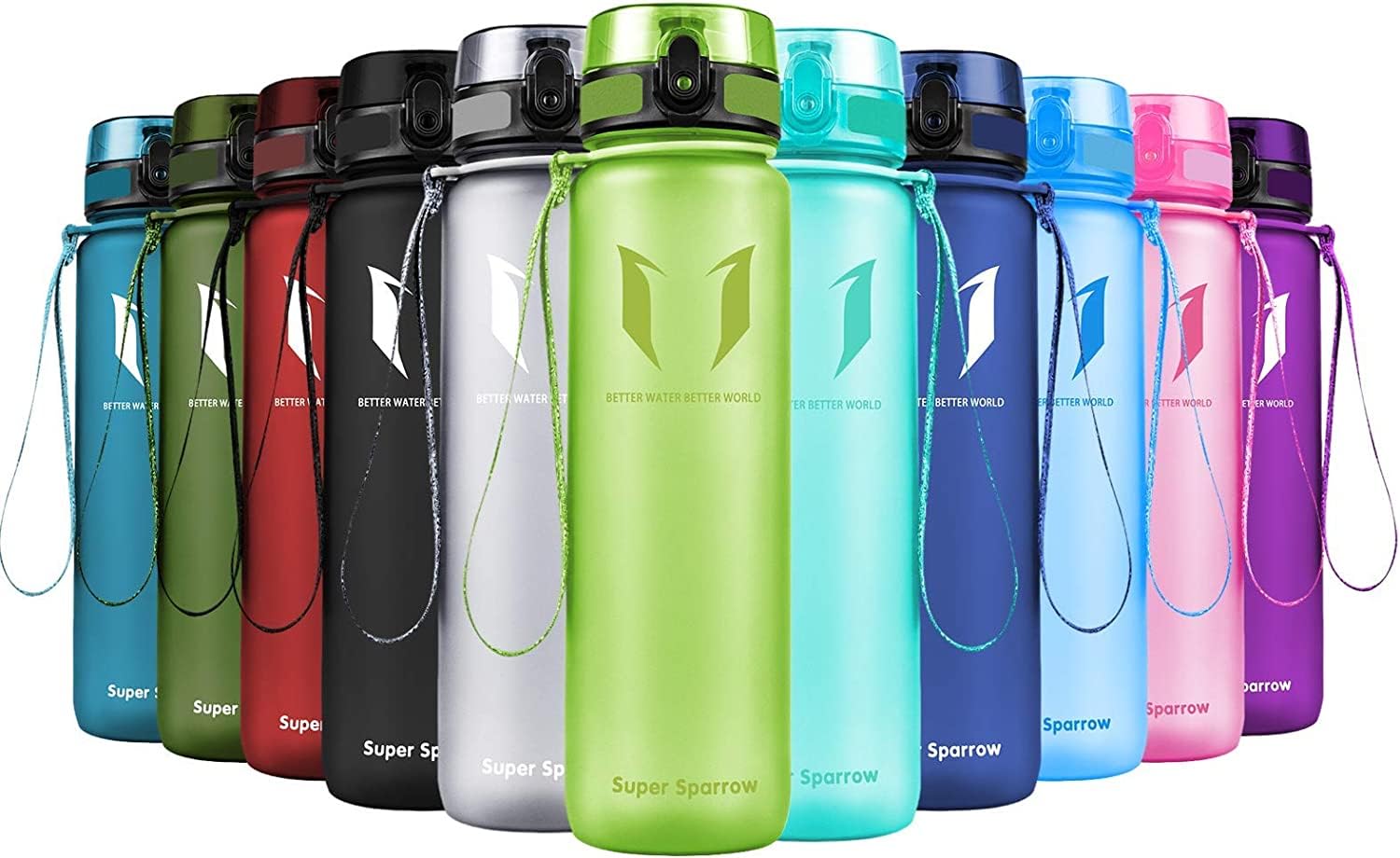 Super Sparrow Water Bottle - 12 oz - BPA & Toxic Free Tritan Water Bottles - One Touch Opening - Leak-proof Plastic Bottle - Kids Water Bottle for Office, Gym, Outdoor, Sports