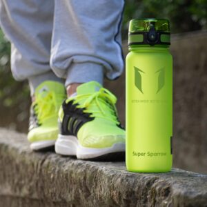 Super Sparrow Water Bottle - 12 oz - BPA & Toxic Free Tritan Water Bottles - One Touch Opening - Leak-proof Plastic Bottle - Kids Water Bottle for Office, Gym, Outdoor, Sports