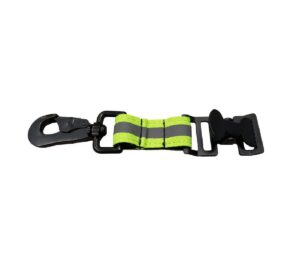 line2design glove strap - firefighter work glove holder - emergency firefighting rescue turnout gear reflective nylon webbing gloves safety leash with heavy duty alligator clip - green