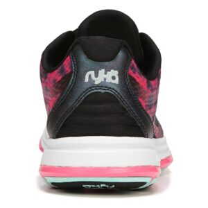 Ryka Women's Devotion Plus 2 Walking Shoe, Black Pink, 8.5 US