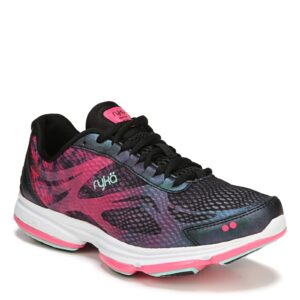 Ryka Women's Devotion Plus 2 Walking Shoe, Black Pink, 8.5 US