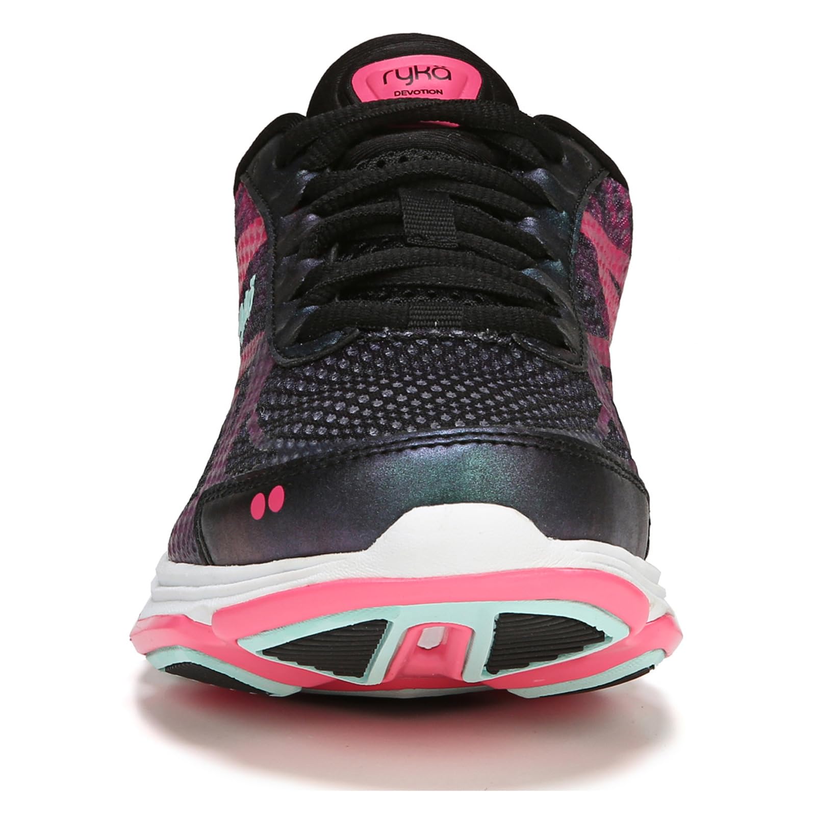 Ryka Women's Devotion Plus 2 Walking Shoe, Black Pink, 8.5 US