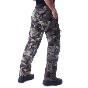 CRYSULLY Men's Summer Outdoors Casual Military Style Pants Tactical Army Multicam Camouflage Cargo Pants