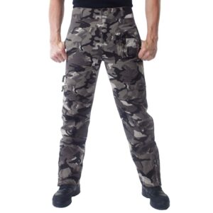 CRYSULLY Men's Summer Outdoors Casual Military Style Pants Tactical Army Multicam Camouflage Cargo Pants