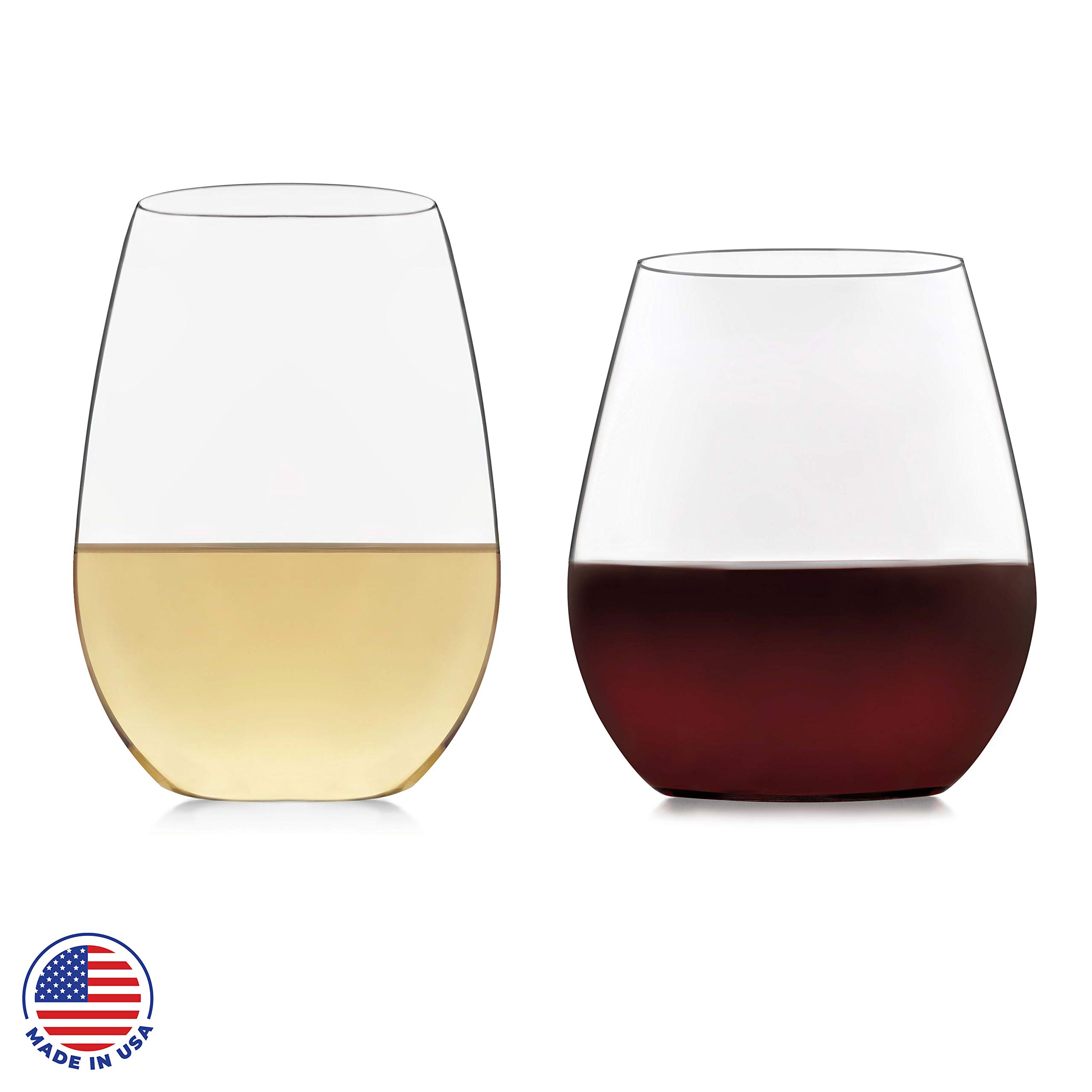 Libbey Signature Kentfield Stemless 12-Piece Wine Glass Party Set for Red and White Wines