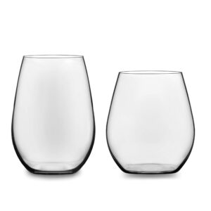 Libbey Signature Kentfield Stemless 12-Piece Wine Glass Party Set for Red and White Wines