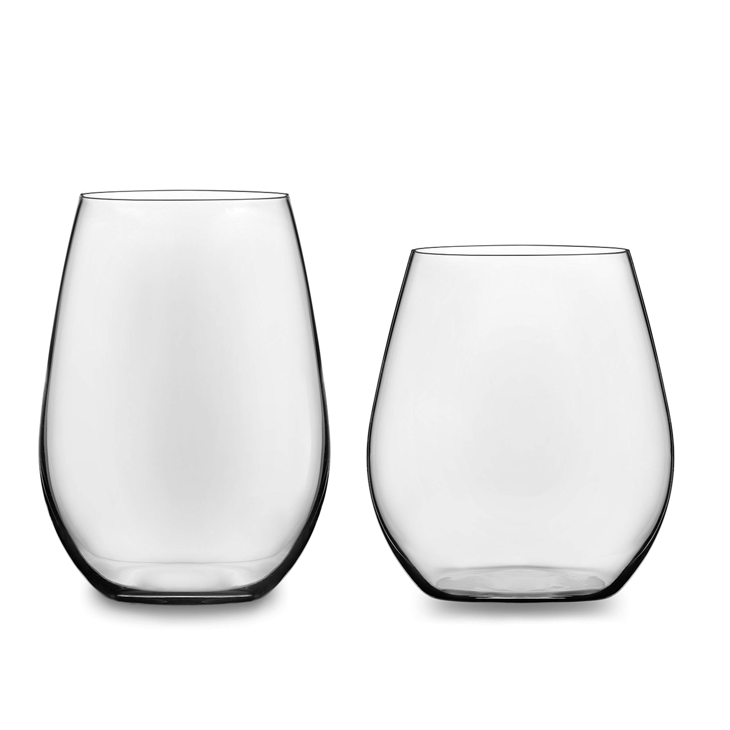 Libbey Signature Kentfield Stemless 12-Piece Wine Glass Party Set for Red and White Wines