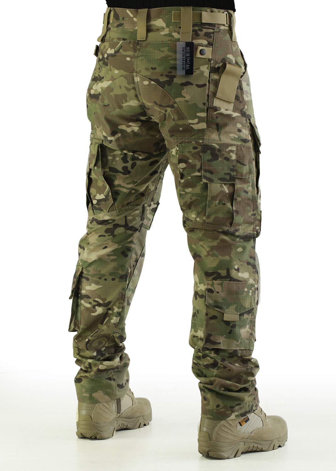 ZAPT Tactical Pants Molle Ripstop Combat Trousers Hunting Army Camo Multicam Black Pants for Men (Multicam Camo, L)