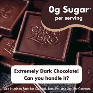 ChocZero 92% Cocoa Ultimate Dark Chocolate, Sugar Free, Low Carb, All Natural, Keto Friendly, 5.4oz (Pack of 4)