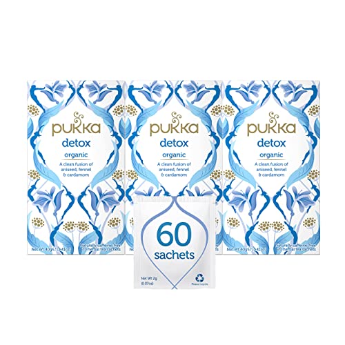 Pukka Organic Detox Tea, Aniseed, Fennel and Cardamom, Perfect for Inner Reset, Pack of 3 (60 Tea Bags)