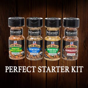 McCormick Grill Mates Everyday Blends Grilling Variety Pack (Montreal Steak, Montreal Chicken, Roasted Garlic & Herb, Hamburger), 4 Count