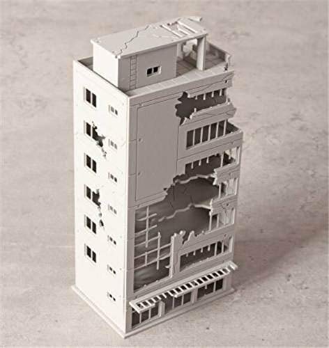 EatingBiting N Scale 1/144 1:144 Ruined Damaged Building After War Assembling Model Outland Realism Scene for DIY Sand Table Garden Micro Landscape Ornaments Decor Supply DIY Player Spray Painting