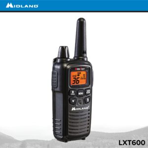 Midland LXT600VP3 36 Channel FRS Two-Way Radio - Up to 30 Mile Range Walkie Talkie - Black (Pack of 10)