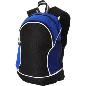 bullet boomerang backpack (11.4 x 7.1 x 16.5 inches) (solid black/royal blue)