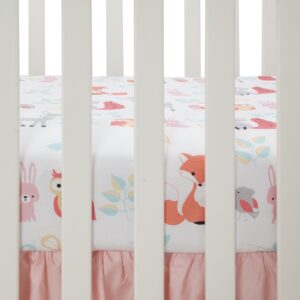 Lambs & Ivy Little Woodland Animals Fitted Crib Sheet, White