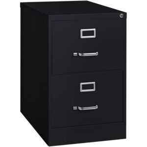 scranton & co 25" 2-drawer metal legal width vertical file cabinet in black