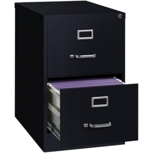 Scranton & Co 25" 2-Drawer Metal Legal Width Vertical File Cabinet in Black