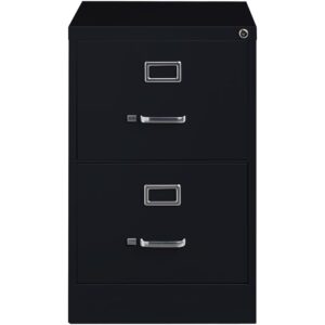 Scranton & Co 25" 2-Drawer Metal Legal Width Vertical File Cabinet in Black