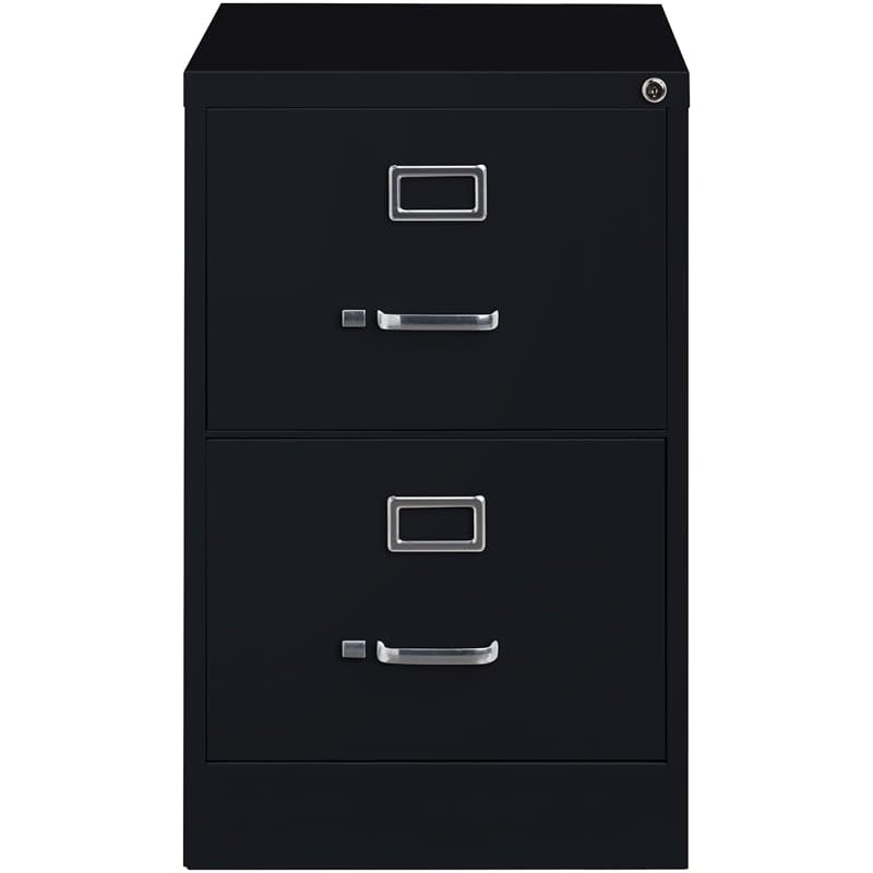 Scranton & Co 25" 2-Drawer Metal Legal Width Vertical File Cabinet in Black