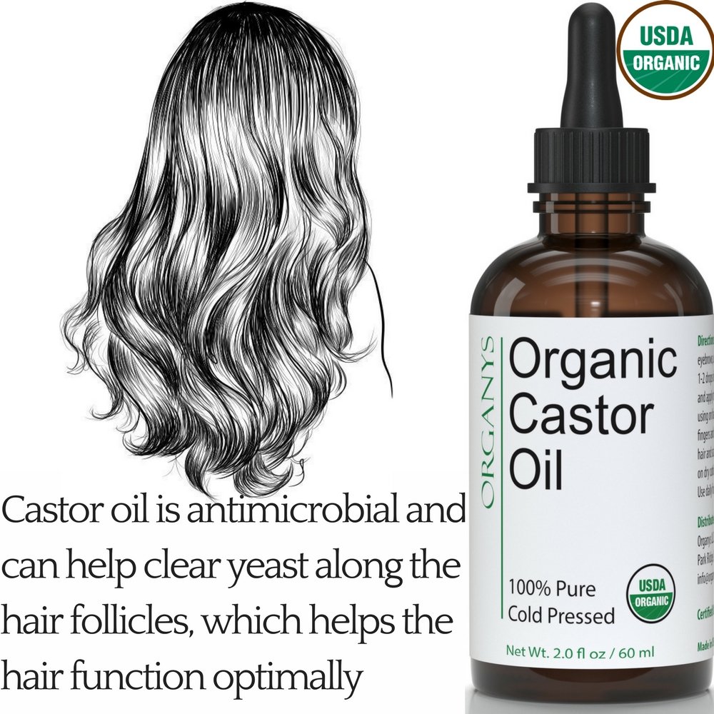 Organys Organic Castor Oil 2oz, For Longer Fuller Thicker Looking Hair Eyelashes & Eyebrows Enhances The Appearance Of Natural Lash & Brow Growth. Serum Comes With Eyeliner & Mascara Brushes