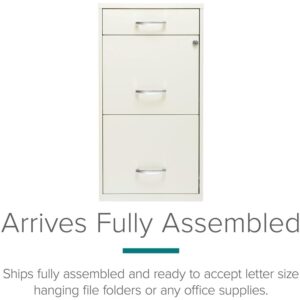 Scranton & Co 3-Drawer Contemporary Metal File Cabinet in Pearl White