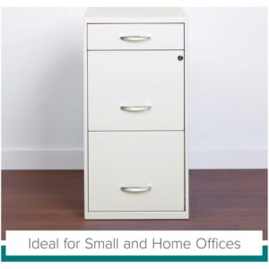 Scranton & Co 3-Drawer Contemporary Metal File Cabinet in Pearl White