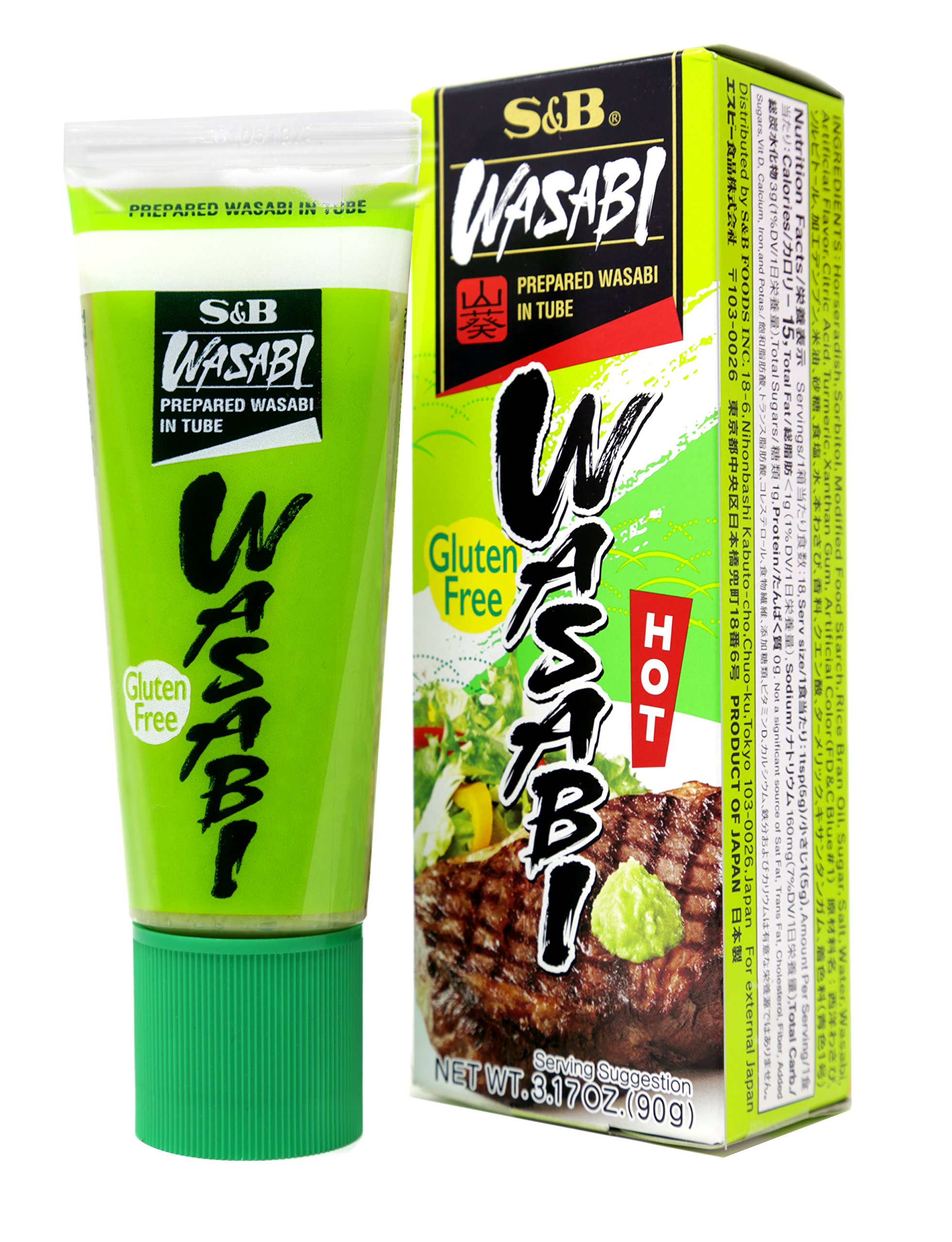 Prepared Wasabi in Tube, Family Size, 3.17 oz (90 g) Plus Bamboo Chopstick (1 Pack)