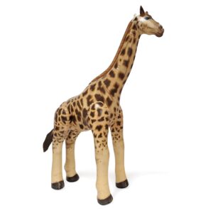 jet creations 36" tall inflatable giraffe toy figure with brown spots, realistic wildlife safari animal for party decoration, pool, birthday, africa jungle photo prop. easy to inflate, 1pc