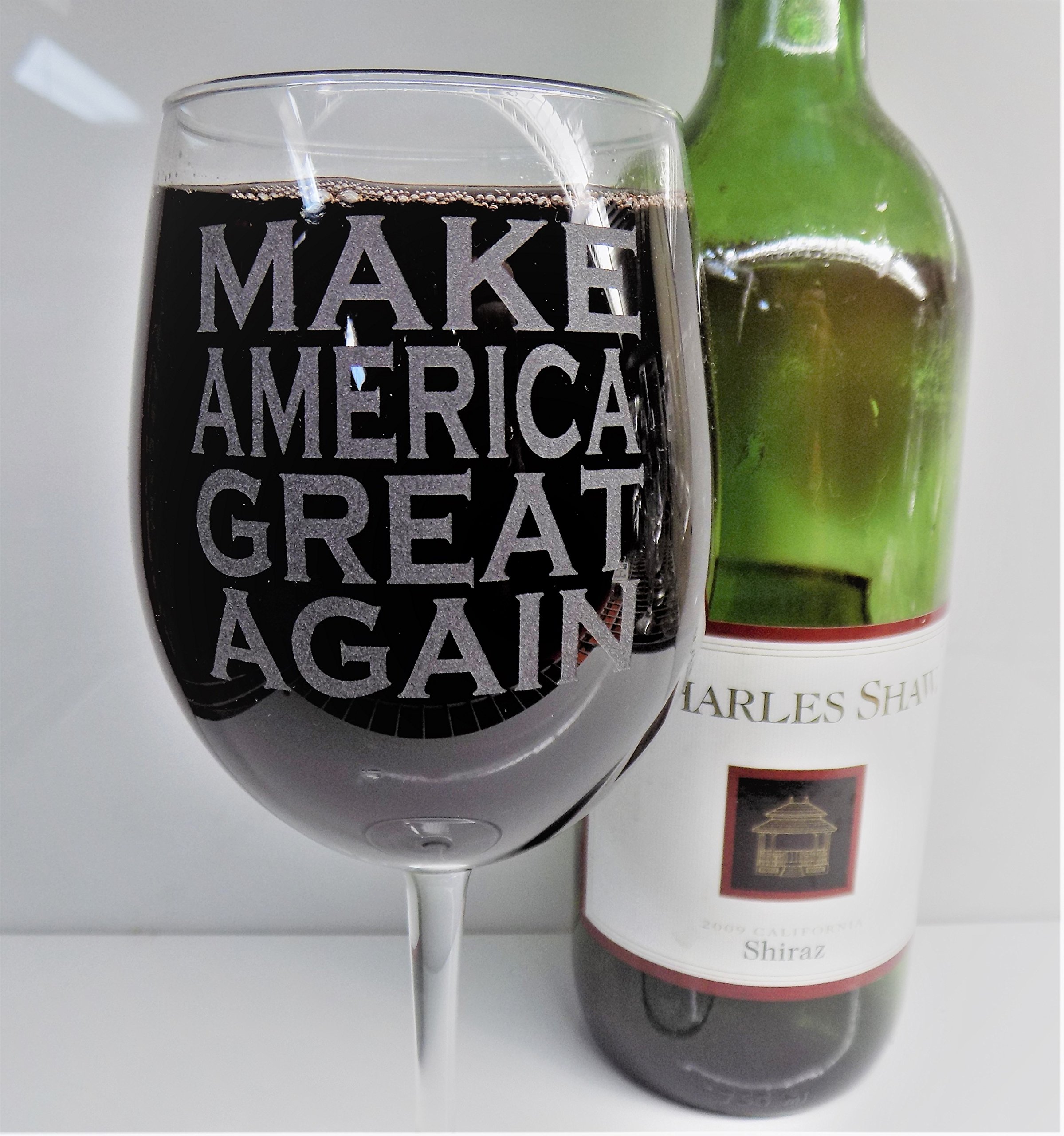 G136 Make America Great Again Wine Glass Etched Donald Trump President