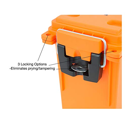 Sheffield 12630 Field Box, Pistol, Rifle, or Shotgun Ammo Storage Box, Tamper-Proof Locking Ammo Can, Water Resistant, Made in The U.S.A, Stackable, Orange