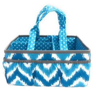 Bacati Mix and Match Nursery Fabric Storage Caddy with Handles, Turquoise