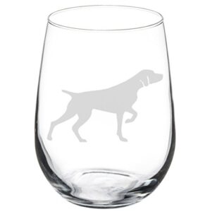 wine glass goblet german shorthaired pointer (17 oz stemless)