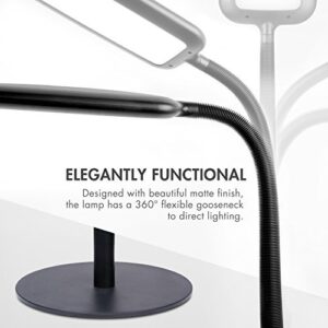 Tenergy LED Floor Lamp Desk Lamp, 2-in-1 Dimmable Task Lamp, 60-Min Timer, Flexible Gooseneck, Touch Control Floor Lamp for Reading/Crafting, 2000 Lumens