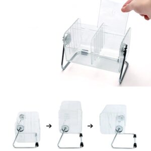 Focux Clear Acrylic Remote Control Holder Organizer Magic Telephone and Stationary Holder Holds up to 6 Remotes,360 Degree Rotatable (Clear)