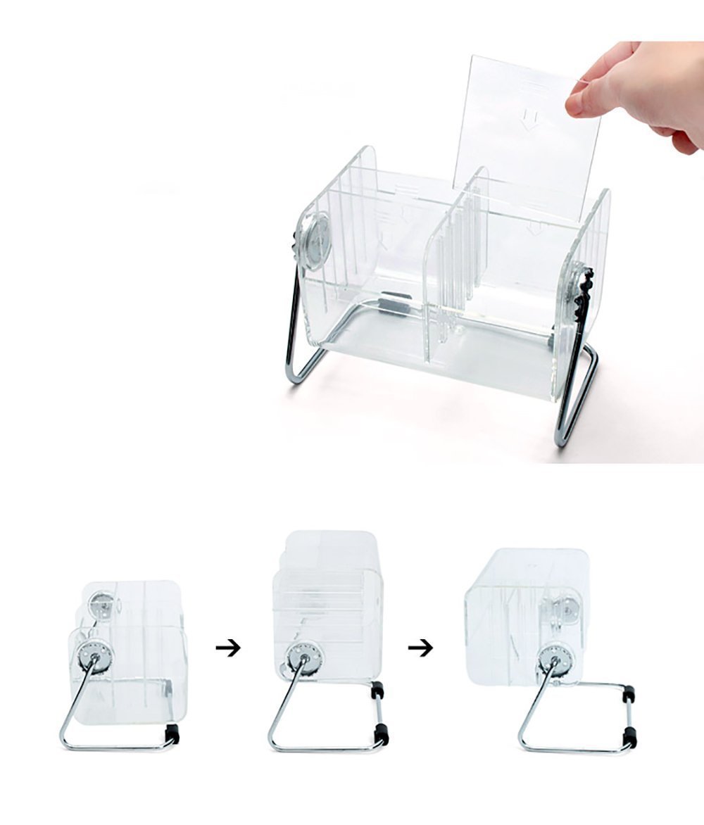 Focux Clear Acrylic Remote Control Holder Organizer Magic Telephone and Stationary Holder Holds up to 6 Remotes,360 Degree Rotatable (Clear)