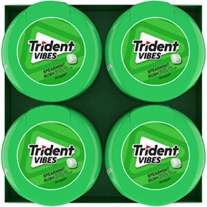 Trident Vibes Spearmint Rush Sugar Free Gum, 4 Bottles of 40 Pieces (160 Total Pieces)