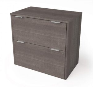 bestar i3 plus lateral file cabinet, 31w, bark grey