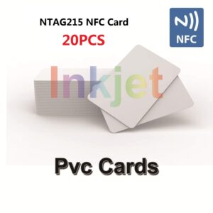 20 Inkjet PVC NFC Cards NTAG215 NFC Tags Printable Compatible with Epson and Canon Inkjet Printers, CR80 Blank Card, Waterproof Double Sided Printing, Compatible with Amiibo TagMo by TimesKey