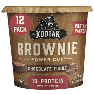 kodiak cakes chocolate fudge brownie in a cup, 2.36 ounce (pack of 12) (packaging may vary)