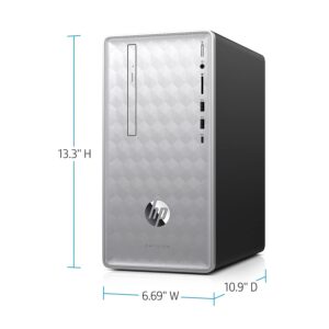 HP Pavilion (590-p0050) Desktop Computer with Intel Core i5+8400 Processor, 8GB RAM and 16 GB Intel Optane Memory, 1TB Hard Drive, Windows 10 (Silver)