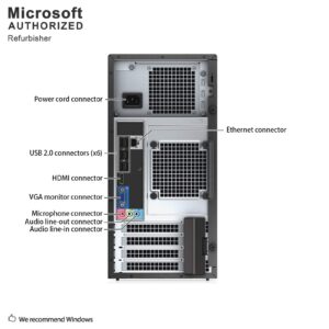 DELL Optiplex 3010 TW Tower High Performance Business Desktop Computer, Intel Quad Core i5-3470 up to 3.6GHz, 8GB RAM, 2TB HDD, DVD, USB 3.0, WiFi, Windows 10 Pro (Renewed)']