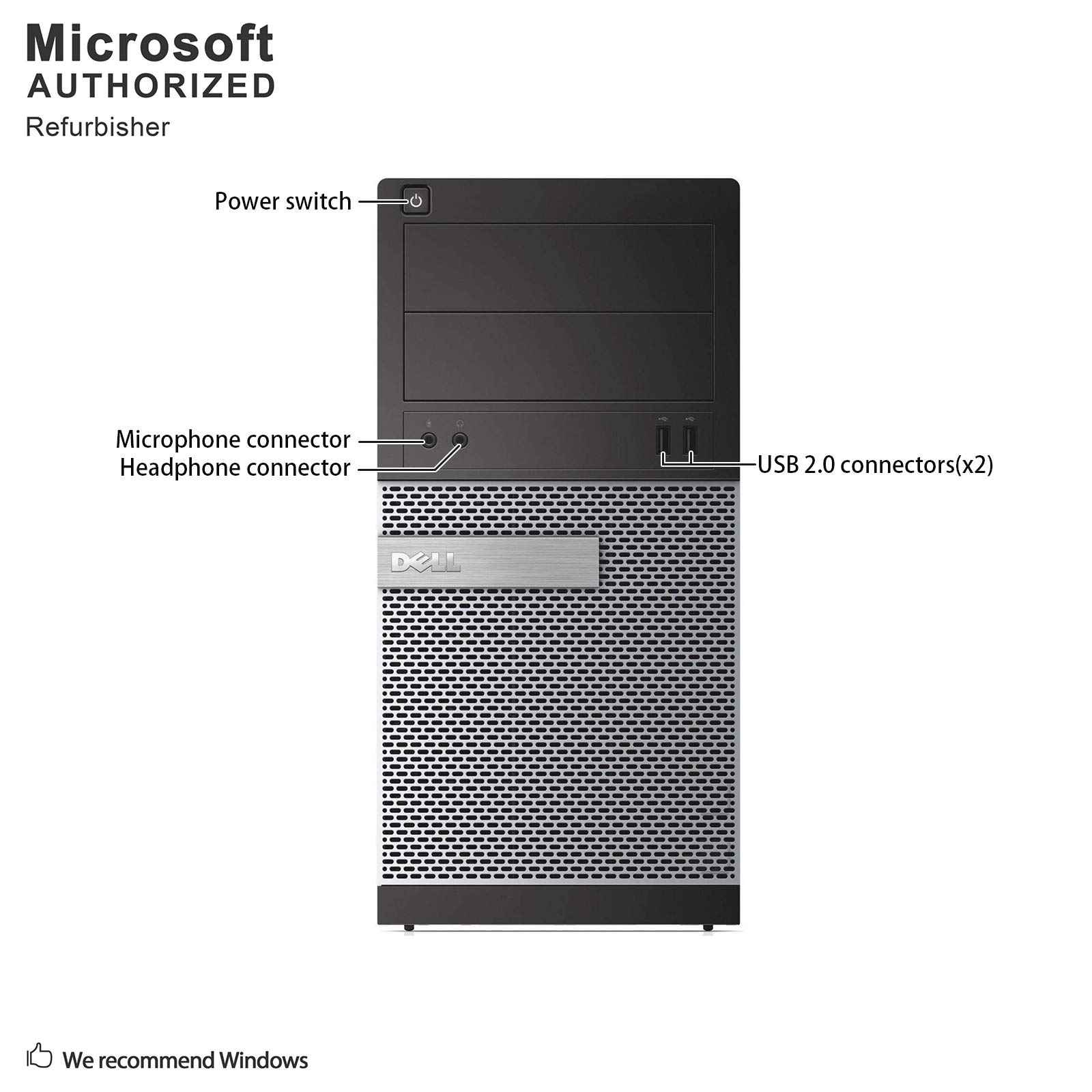 DELL Optiplex 3010 TW Tower High Performance Business Desktop Computer, Intel Quad Core i5-3470 up to 3.6GHz, 8GB RAM, 2TB HDD, DVD, USB 3.0, WiFi, Windows 10 Pro (Renewed)']