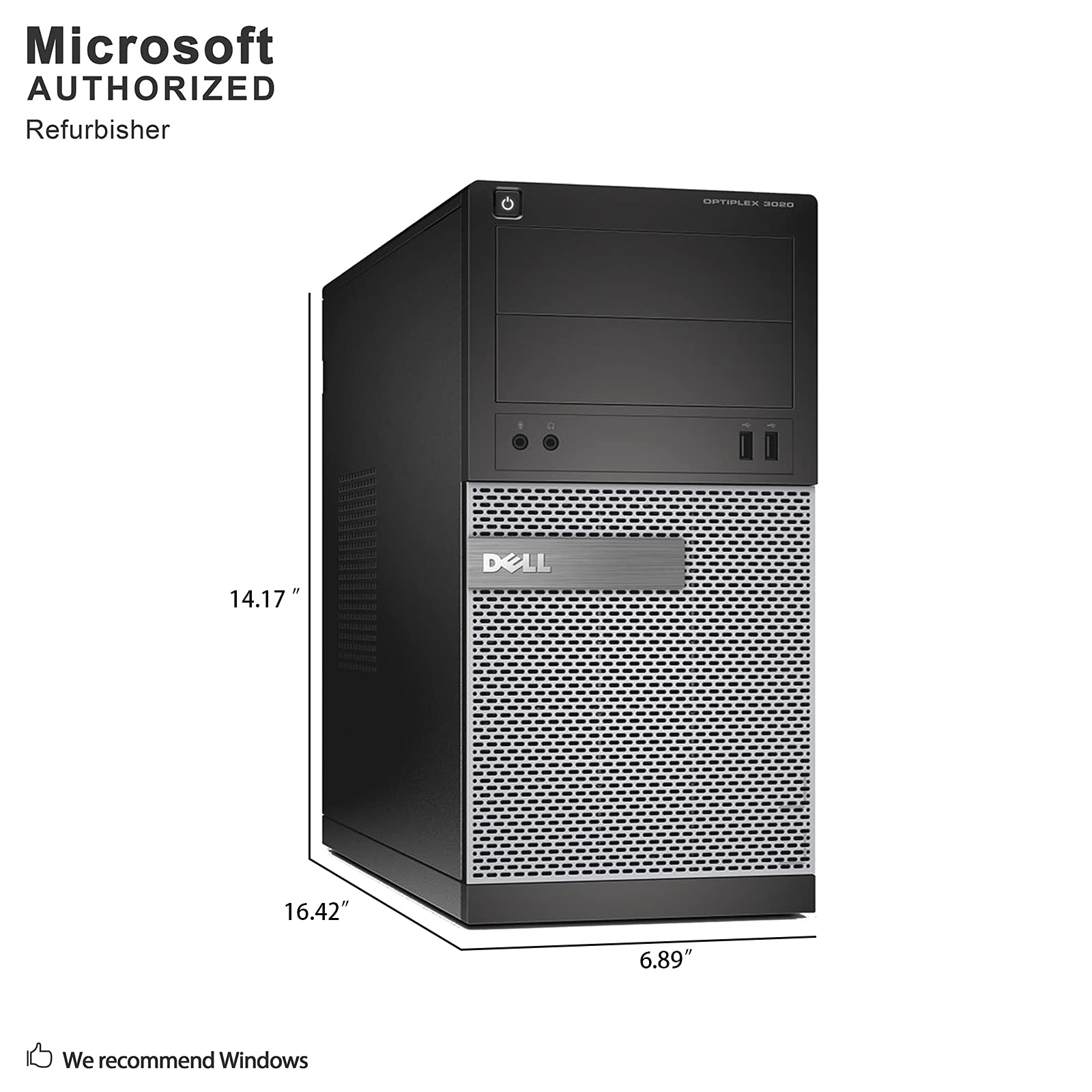 DELL Optiplex 3010 TW Tower High Performance Business Desktop Computer, Intel Quad Core i5-3470 up to 3.6GHz, 8GB RAM, 2TB HDD, DVD, USB 3.0, WiFi, Windows 10 Pro (Renewed)']