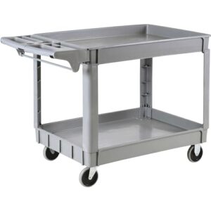 ironton 500-lb. capacity 2 tray utility cart, maintenance-free structural foam construction cargo pushcart, scratch resistant, easy to clean service cart, 46 3/5in.w x 25 2/5in.d x 32 7/10in.h