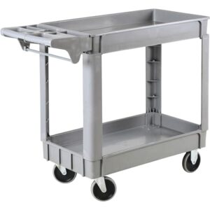 ironton 500-lb. capacity 2 tray utility cart, maintenance-free structural foam construction cargo pushcart, scratch resistant, easy to clean service cart, 40in.w x 17in.d x 32 9/10in.h
