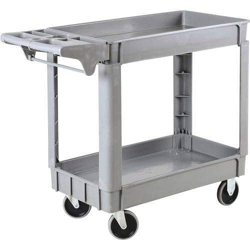 Ironton 500-Lb. Capacity 2 Tray Utility Cart, Maintenance-Free Structural Foam Construction Cargo Pushcart, Scratch Resistant, Easy to Clean Service Cart, 40in.W x 17in.D x 32 9/10in.H