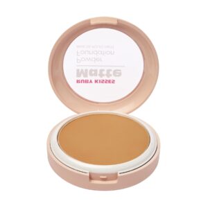 Ruby Kisses Powder Foundation Full Coverage Matte Foundation Long Lasting Face Makeup 0.35 oz. (Golden Honey)